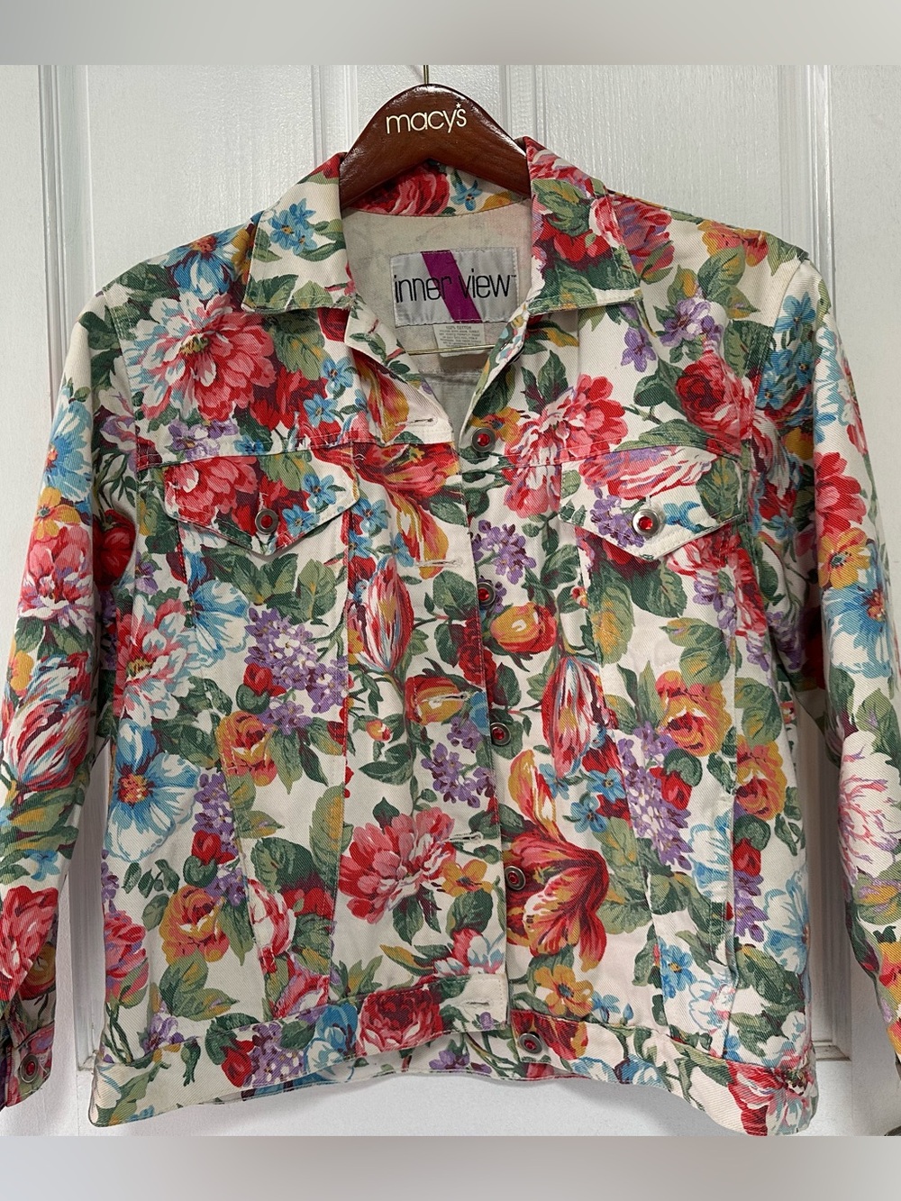 Vintage Inner View 80’s Multicolor Floral Cotton Denim Jacket